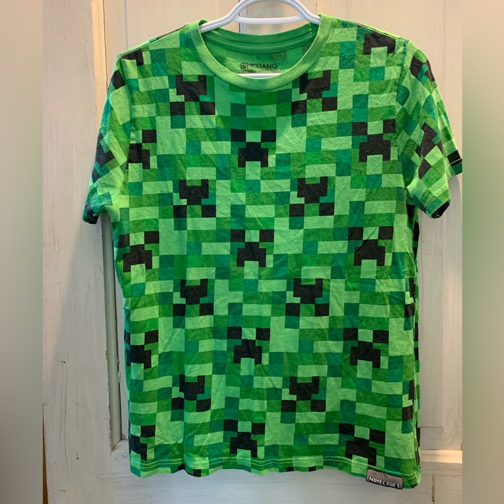 Green Creeper Face Minecraft T-Shirt